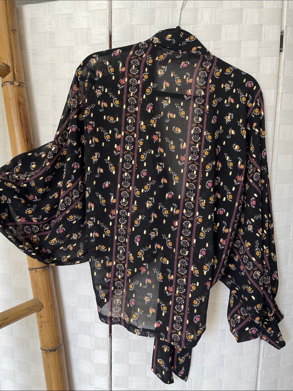 Willow Root Chiffon Metallic Wide Kimono Top✨ - Picture 9 of 12
